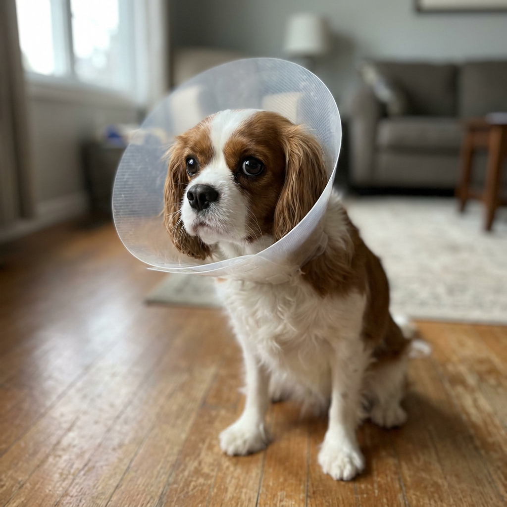 Small dog wearing a properly fitted slim e-collar receiver
