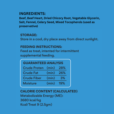 Beef Bites: All Natural Premium Air Dried Training Treats - 16oz