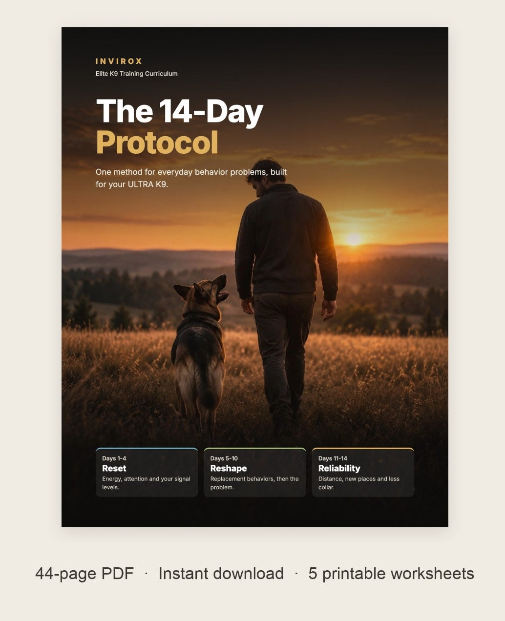INVIROX Elite K9 Training Curriculum 14-Day Protocol guide cover