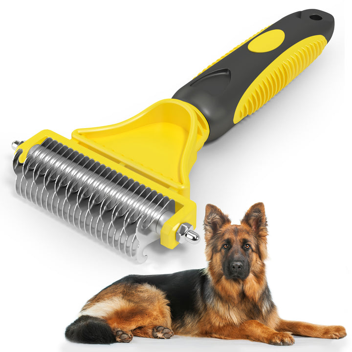 Professional Undercoat Rake - Dual-Sided - INVIROX DOG TRAINING GEAR