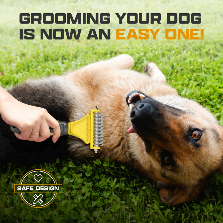 Professional Undercoat Rake - Dual-Sided - INVIROX DOG TRAINING GEAR