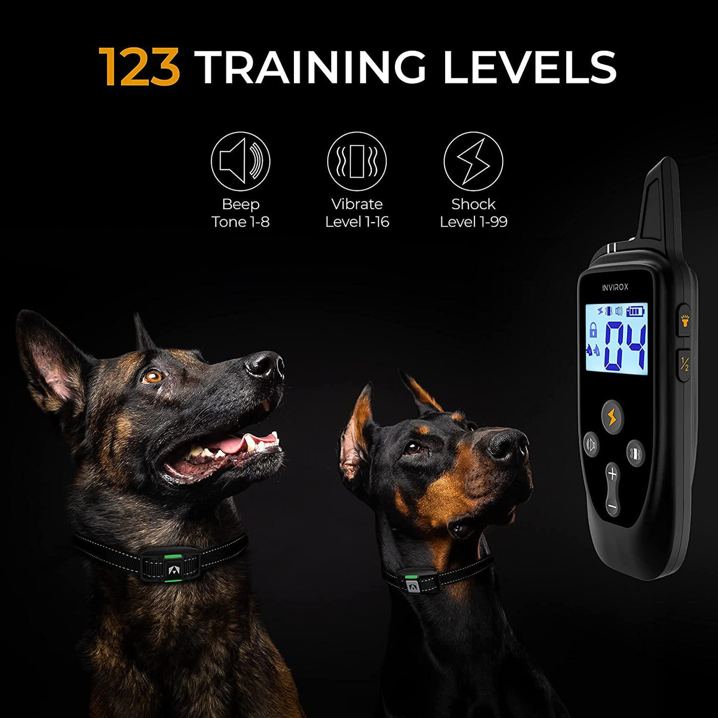 Sistema de collares de adiestramiento para perros INVIROX X2 para 2 perros 